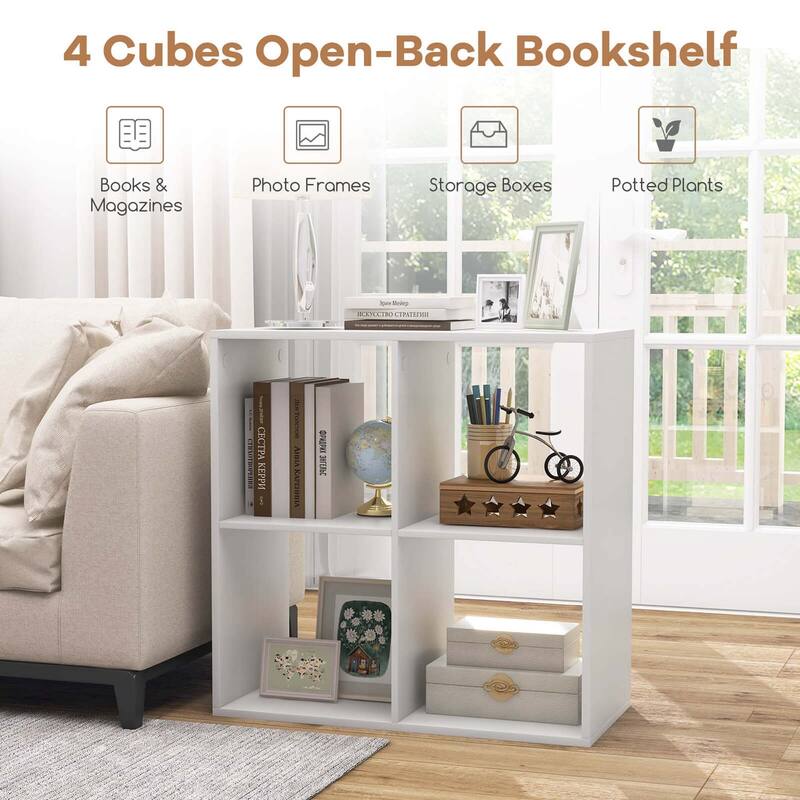 Costway 4/6/8/9-Cube Open Bookshelf with Anti-tip Kits Home Modern