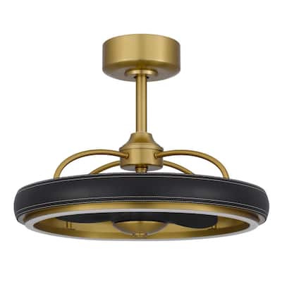 Arroyo 18.5" Height Antique Brass/Black Metal Fan - One Size
