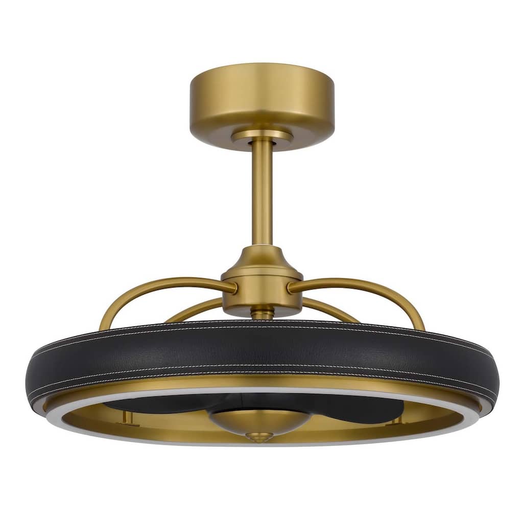 Arroyo 18.5" Height Antique Brass/Black Metal Fan - One Size