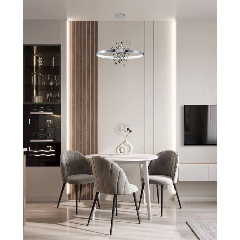 1-Light Chrome LED Confetti Chandelier