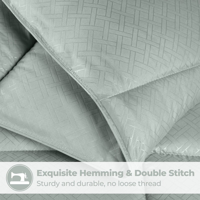 Superior Monochrome Basketweave Microfiber Down Alternative Comforter