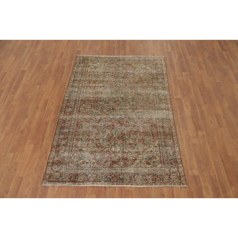 Hand Knotted Oriental 100% Wool Carpet Traditional Floral Oranges & Rust Bakhtiari Area Rug - 6' 5'' X 4' 2''