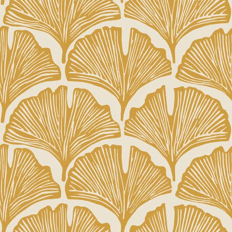 Tempaper Feather Palm by Novogratz Peel and Stick Wallpaper - 28 sq. ft. - Golden Mustard