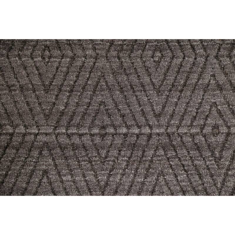 Brown Trellis Gabbeh Modern Area Rug Hand-knotted Wool Carpet - 5'5" x 7'7"