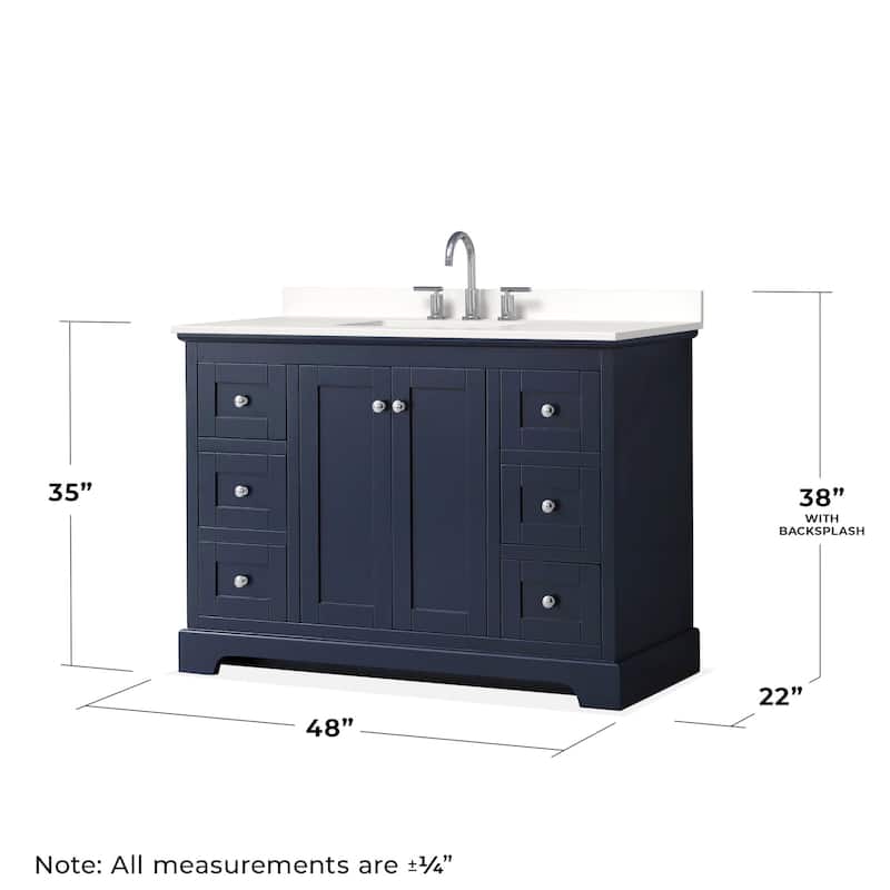 Wyndham Collection WCV232348S-QTZ-US3MXX Avery 48" Free Standing