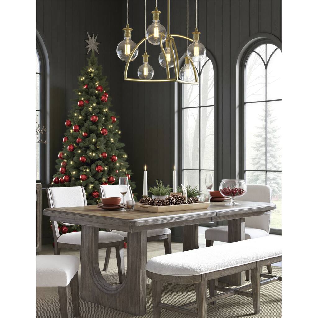 Magnussen Home Westbourne Dark Umber Extendable Trestle Dining Table - 40''W x 84''D x 30''H