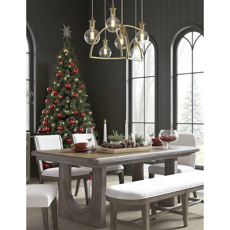 Magnussen Home Westbourne Dark Umber Extendable Trestle Dining Table - 40''W x 84''D x 30''H - 40''W x 84''D x 30''H