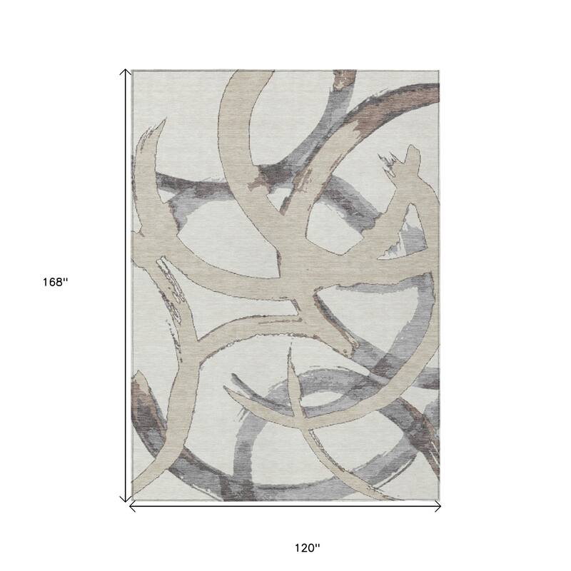 HomeRoots Abstract Transitional Rectangle Outdoor Rug