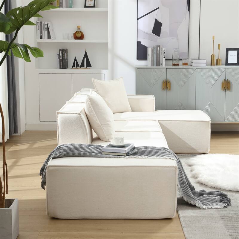 Modular combination living room sofa set, L-shaped, Beige