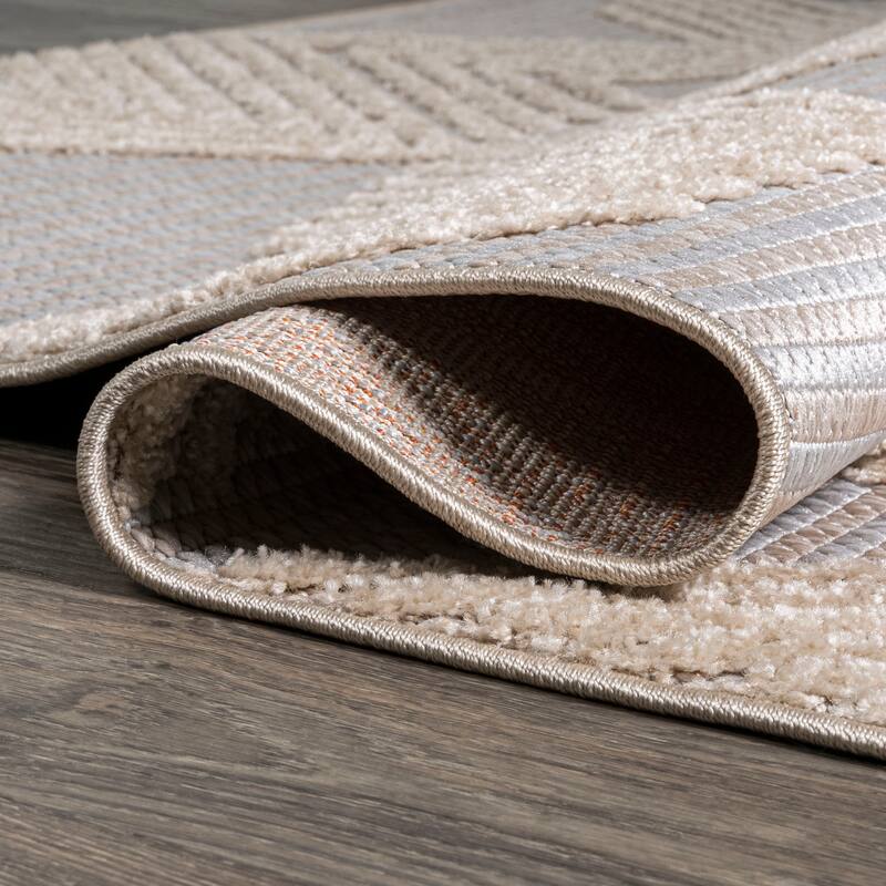 JONATHAN Y Sumak High-Low Pile Art Deco Geometric Indoor/Outdoor Area Rug