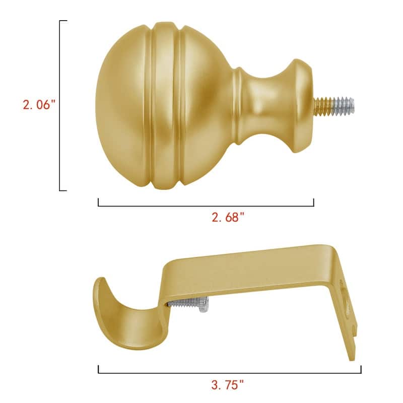 UTOPIA ALLEY 5/8 Inch Curtain Rod - Adjustable Drapery Rods, Bedroom & Living Room Decorative Curtain Rods