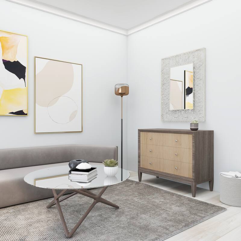 Silver Metal Ribbon Wall Mirror - 33 x 2 x 43