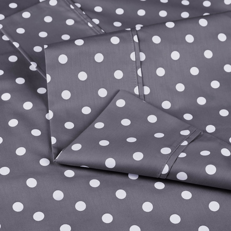 Superior Thread Count 600TC Cotton Blend Polka Dot Bed Sheet Set