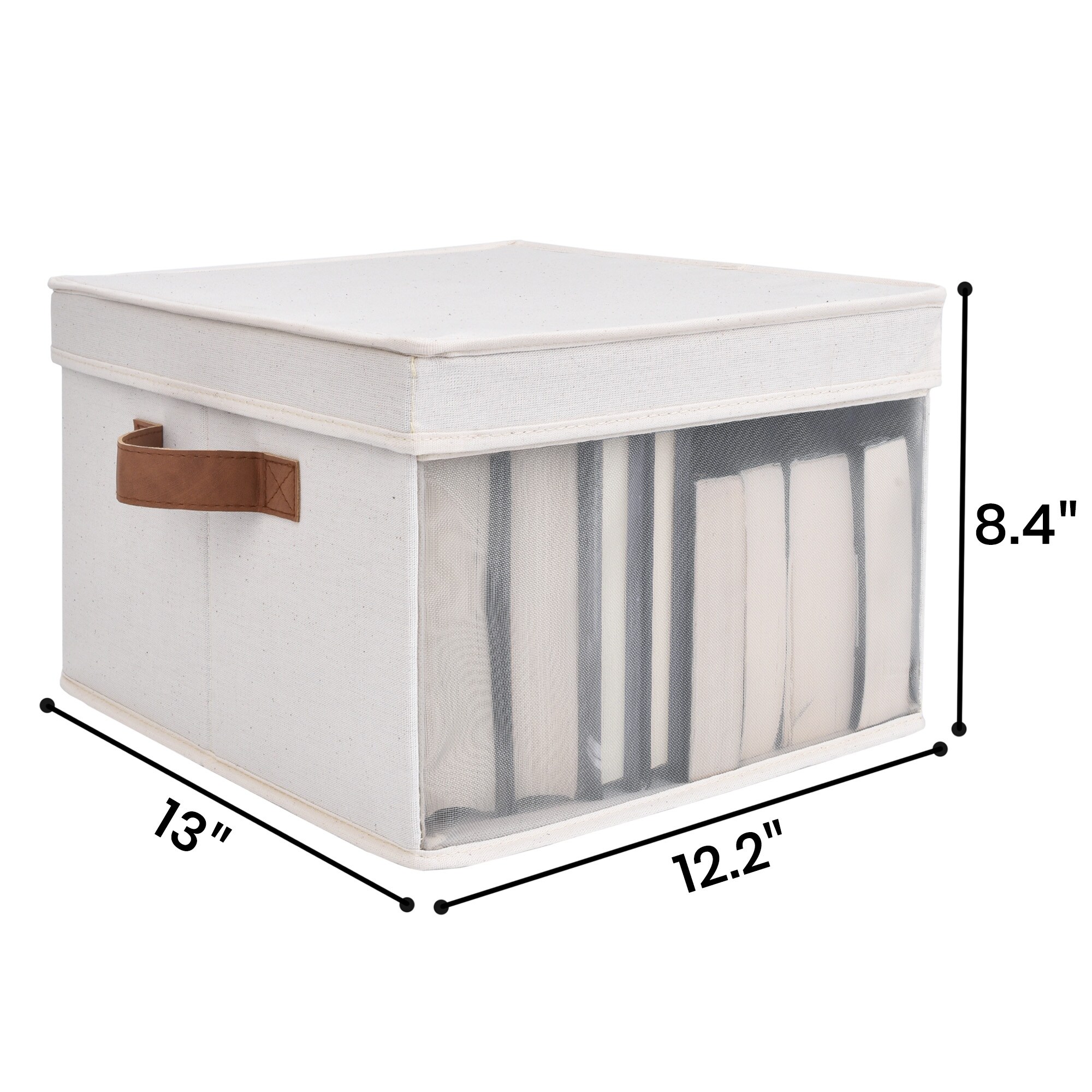 StorageWorks Fabric Storage Bins with Lids, Foldable Storage Boxes