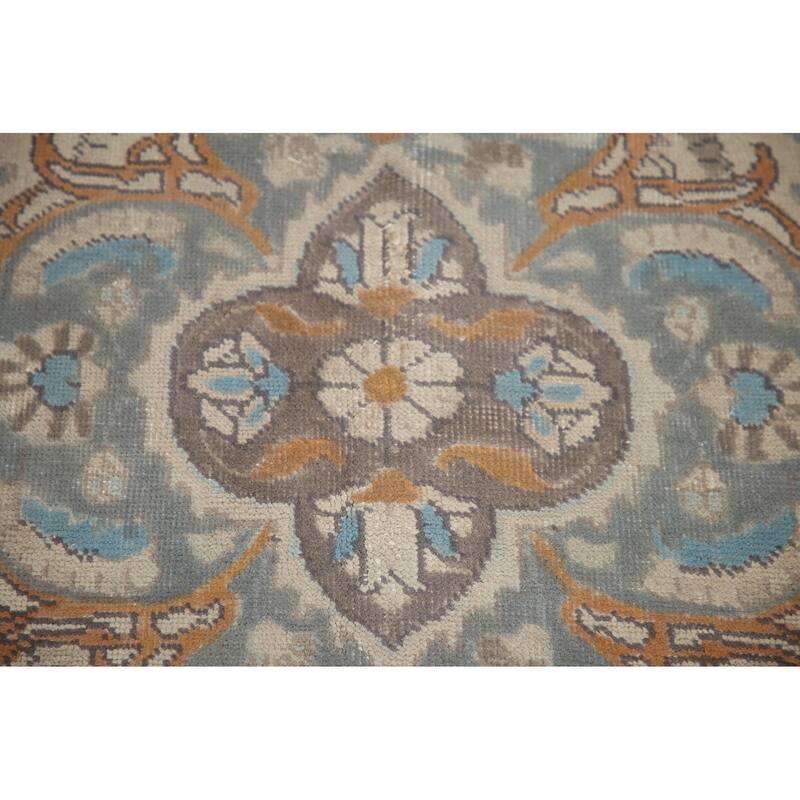 Hand Knotted Oriental 100% Wool Carpet Traditional Medallion Greys & Charcoal Tabriz Area Rug - 12' 8'' X 9' 6''