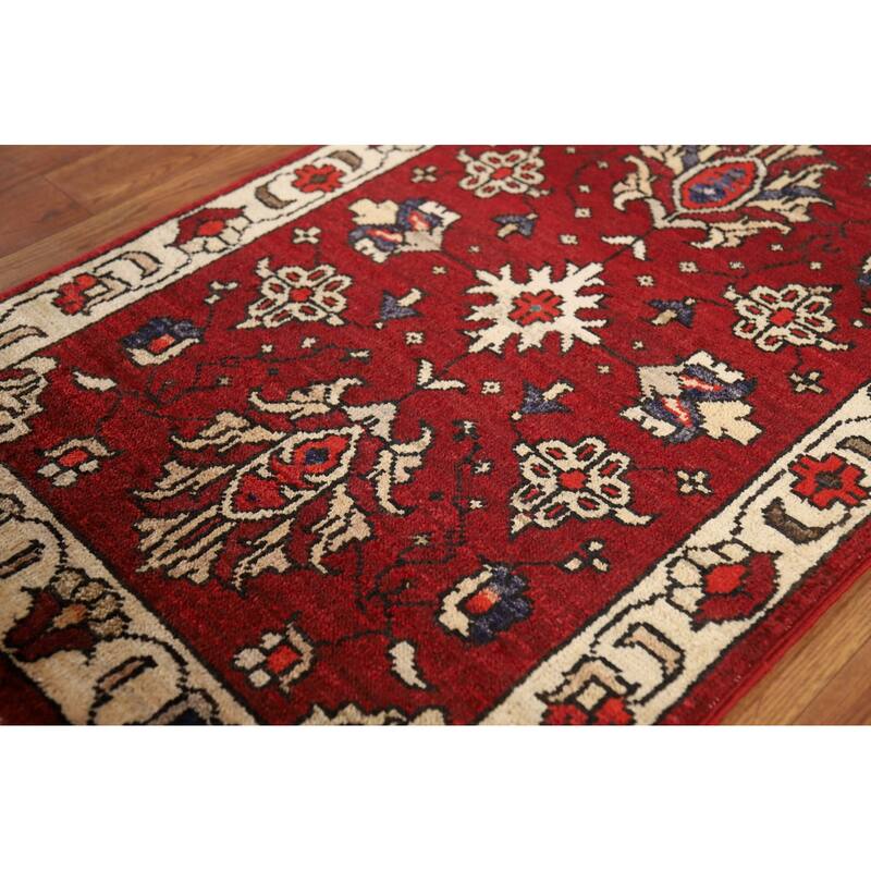 Red Kazak Oriental Foyer Rug Hand-Knotted Wool Carpet - 2'0" x 3'0"