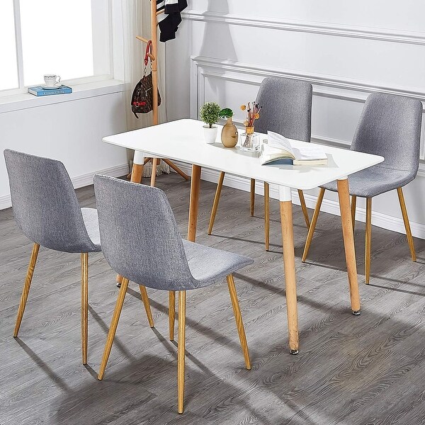 VECELO Living Room Chairs Fabric Cushion Seat Back Modern Style (Set of 4)