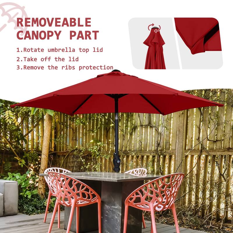 Ainfox 7.5ft Patio Umbrella Push Button Tilt Outdoor Market Umbrella Without Base
