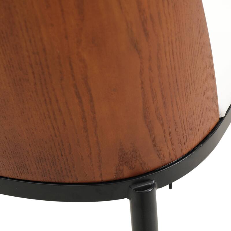Dining Chair with Upholstered Seat and Back Side Chair with MDF Wood Frame in Black Steel