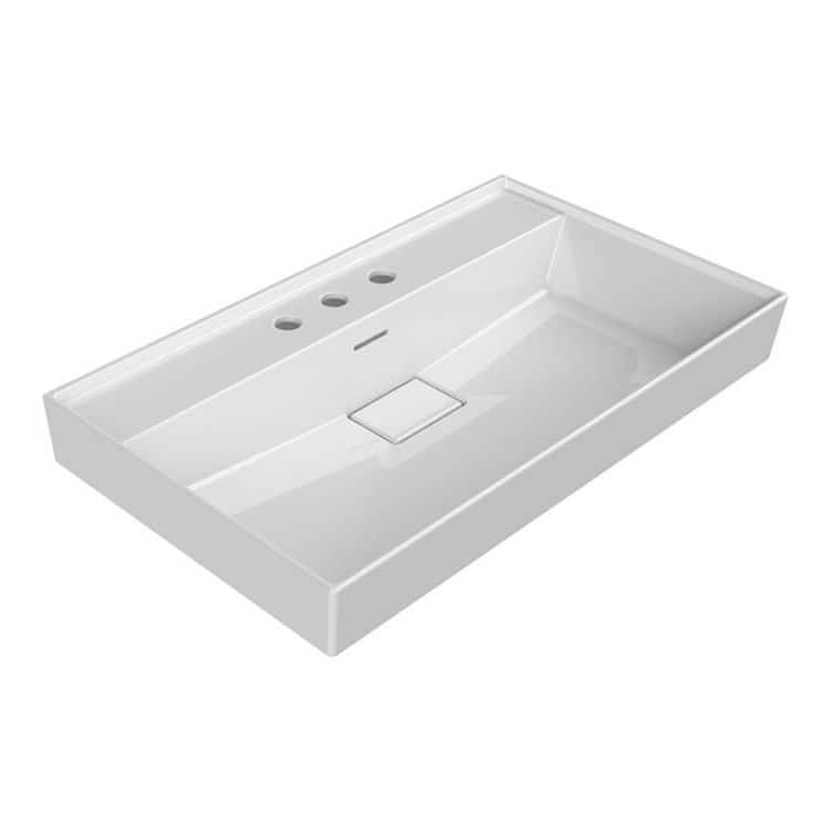 Nameeks Sharp Rectangular Wall Mounted / Drop In Sink