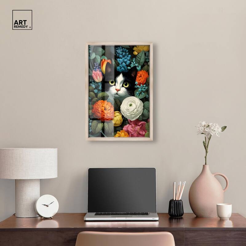 Secret Garden Cat Shadowbox by Art Remedy