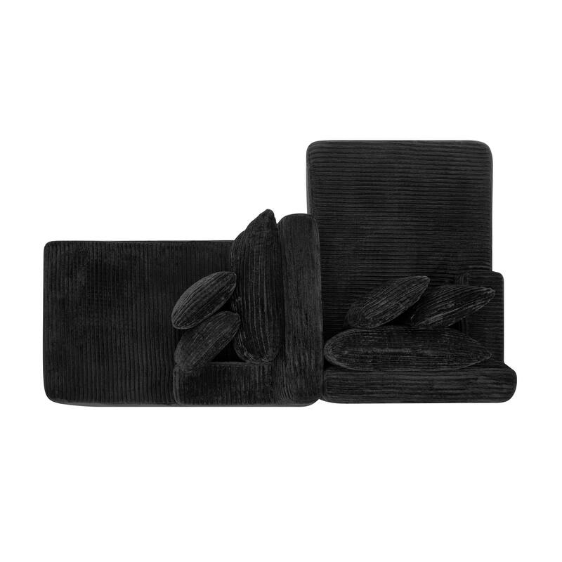 Roomfitters Two-Seater Lazy Sofa Lounge Chair, Compressed Velvet Sofa No Assembly, Fluffy Modern Indoor Lounge Chair