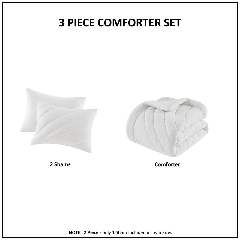 GDF Studio - Elowen Poly Jersey Puffy Comforter Set with Quilted Design