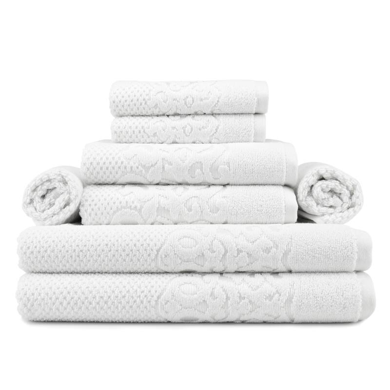 East'N Blue Galata Turkish Cotton Bath Towel Set (Set of 8) - (2 Bath Towel, 2 Hand Towel, 4 Washcloth)
