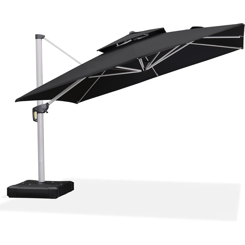 PURPLE LEAF 12 ft Double Top Deluxe Square Patio Cantilever Umbrella