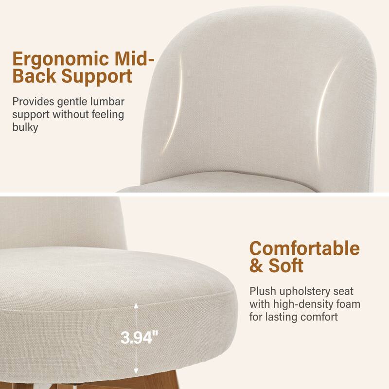 Fabric Upholstered Counter Height Swivel Bar Stools - 37.8"H x 19.7"W x 23.2"D