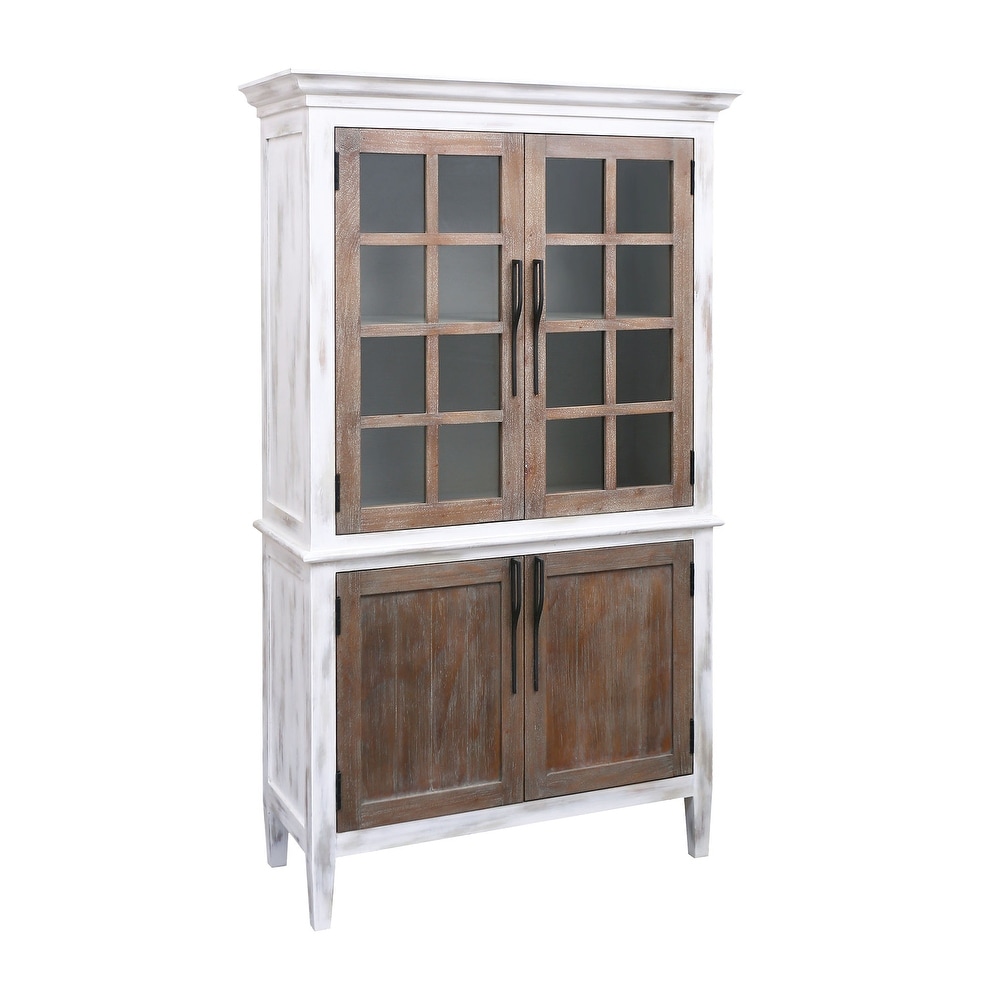 Elk Home Wilder 4-Door Cabinet (Front Porch White, Weathered Tuscan)