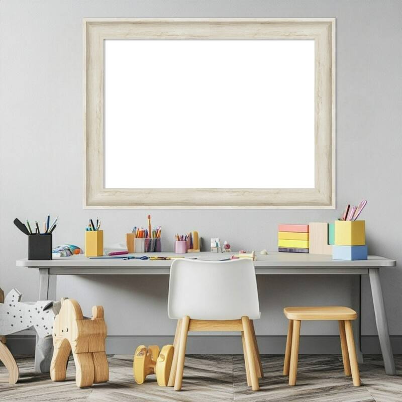 Amanti Art Regal Birch Cream Framed Dry Erase Magnetic Board