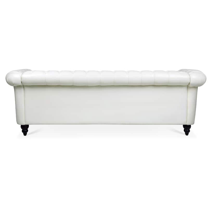 84.65" Rolled Arm Chesterfield 3 Seater Sofa