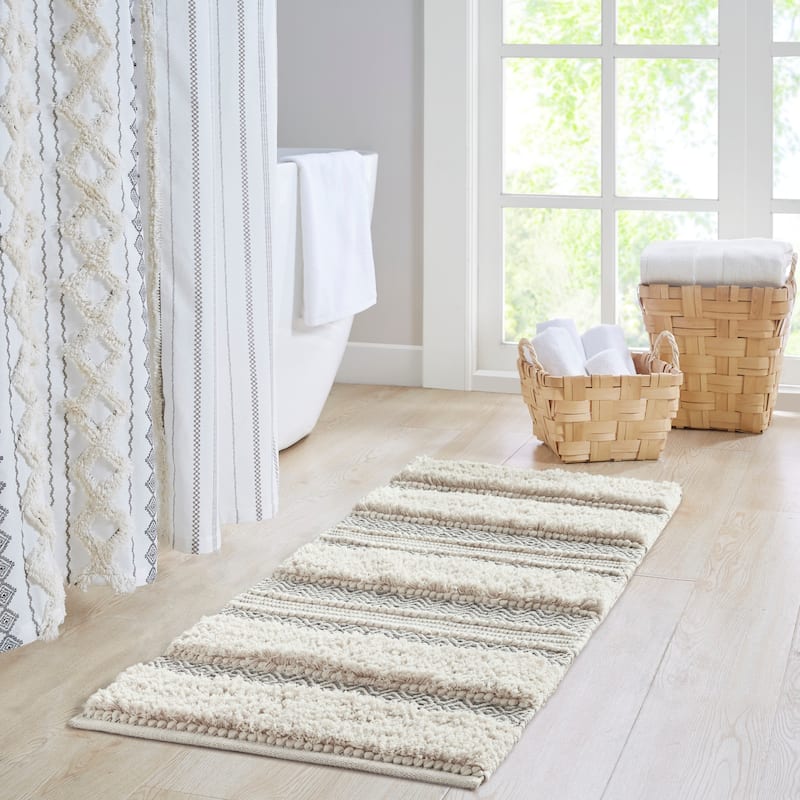 INK+IVY Asher Woven Texture Stripe Bath Rug