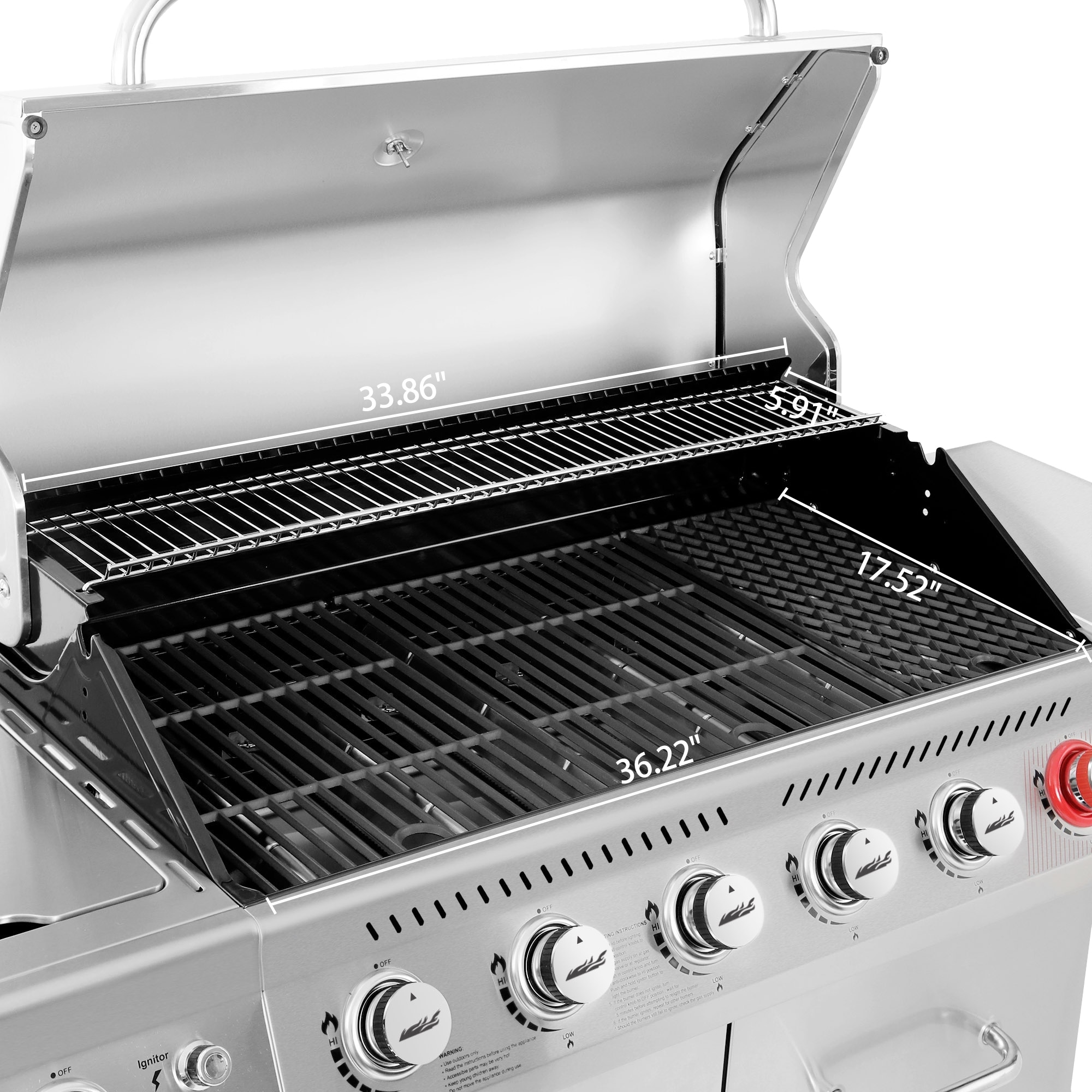 Burner Royal Sale Premier Stainless - On Beyond Gourmet Gas - Sear Burner, and - Silver & 6-Burner Grill Steel BBQ Side Bath with Bed 36898562 Grill,