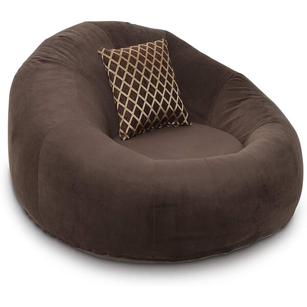 Home Theater Seat Foam Round Lounge Cuddle Chair Sofa Brown 63