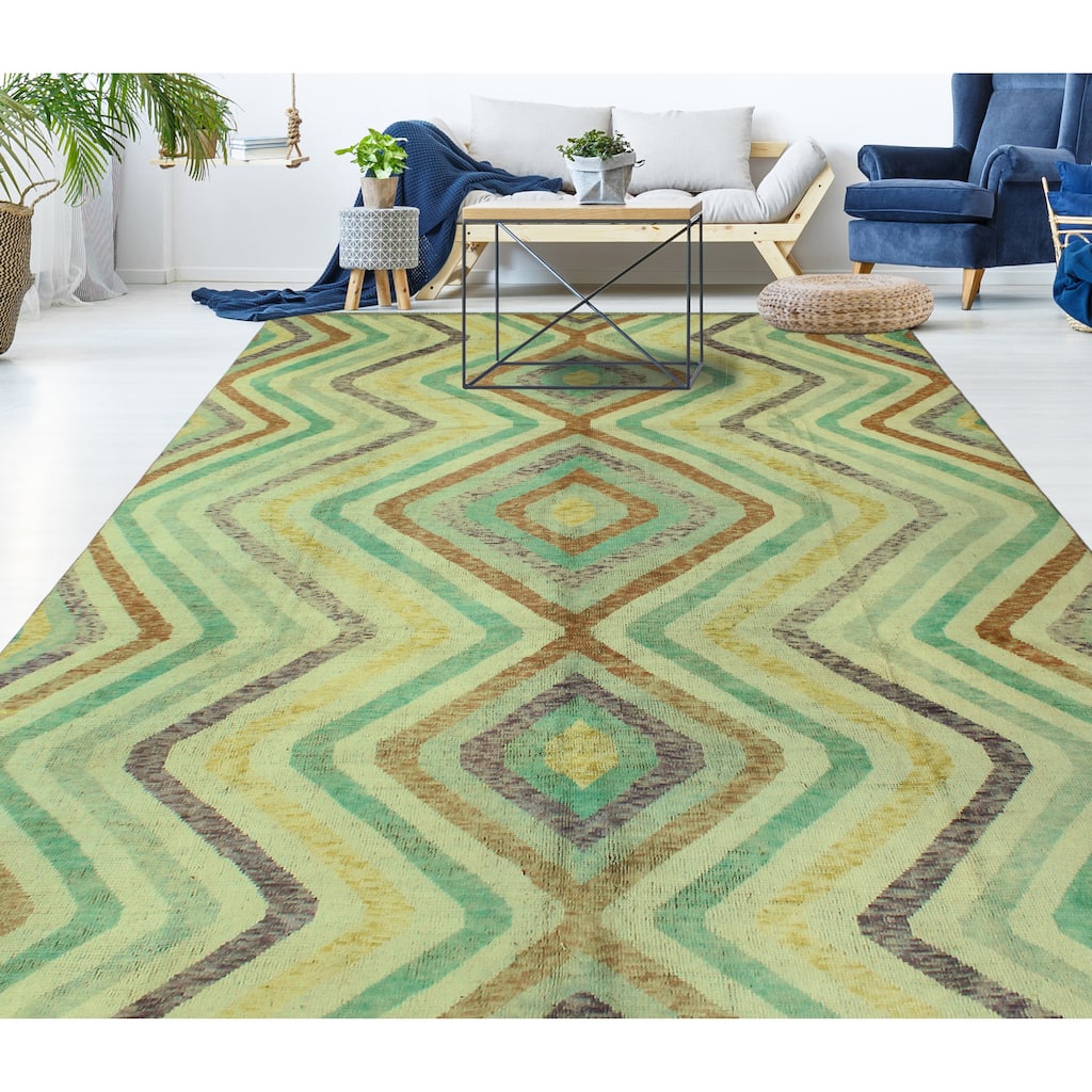 Vintage Distressed Darawesh Ivory/Rust Rug - 8'4" x 11'4"