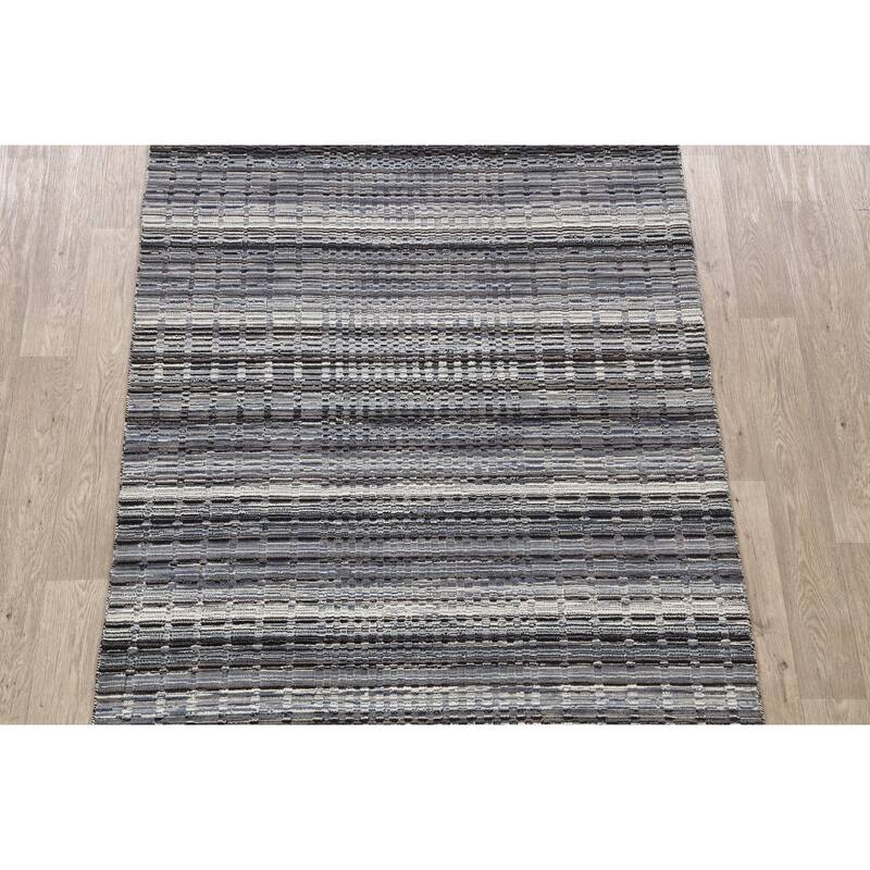 Geometric Modern Moroccan Oriental Wool Area Rug Handmade Carpet - 4'10" x 7'11"