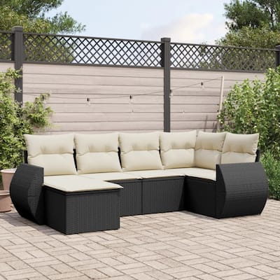 vidaXL Garden Sofa Set Black - 21.7 x 21.7 x 14.6