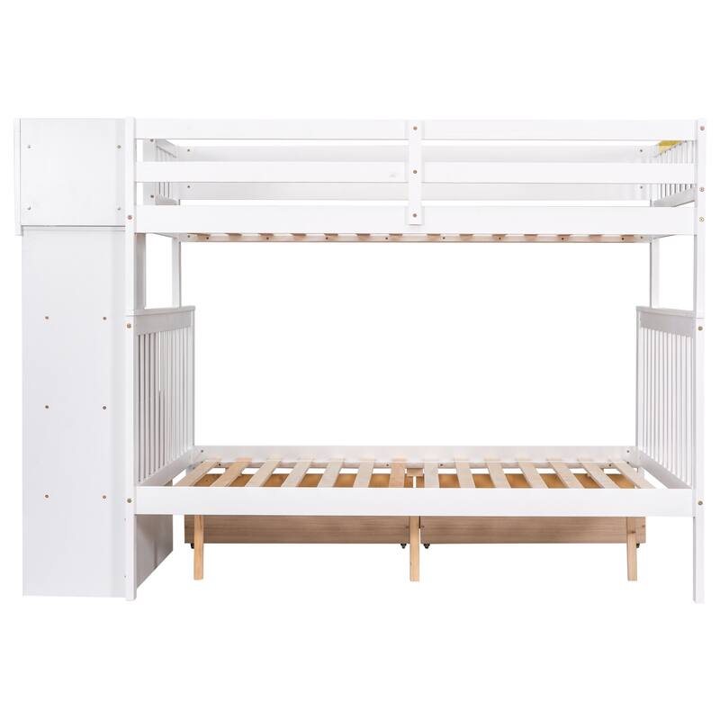 Bunk Bed with 2 Drawers and Staircases