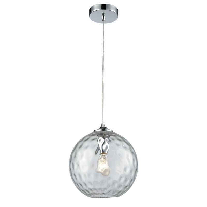 Watersphere 10-inch Wide 1-Light Pendant in Polished Chrome with Clear - 10in W x 10in D x 11in H - Polished Chrome