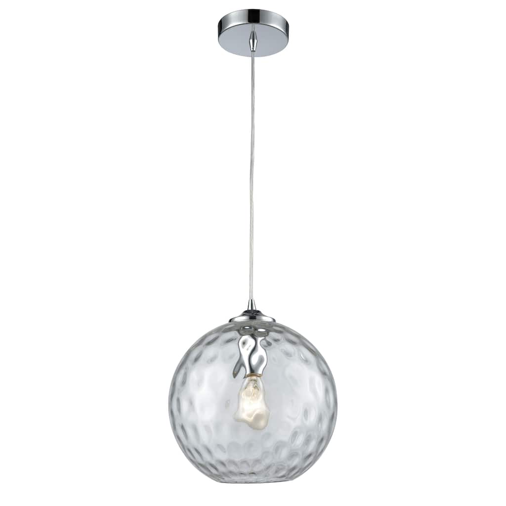 Watersphere 10-inch Wide 1-Light Pendant in Polished Chrome with Clear - 10in W x 10in D x 11in H