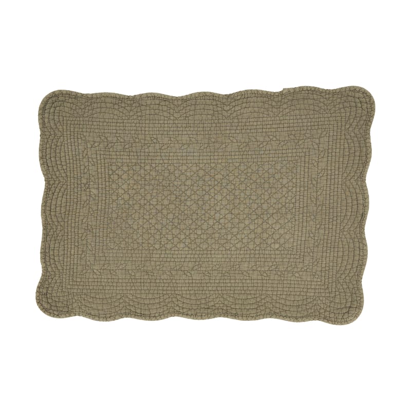 Elegant Quilted Placemat (Set of 4) - Set of 4 - Olive