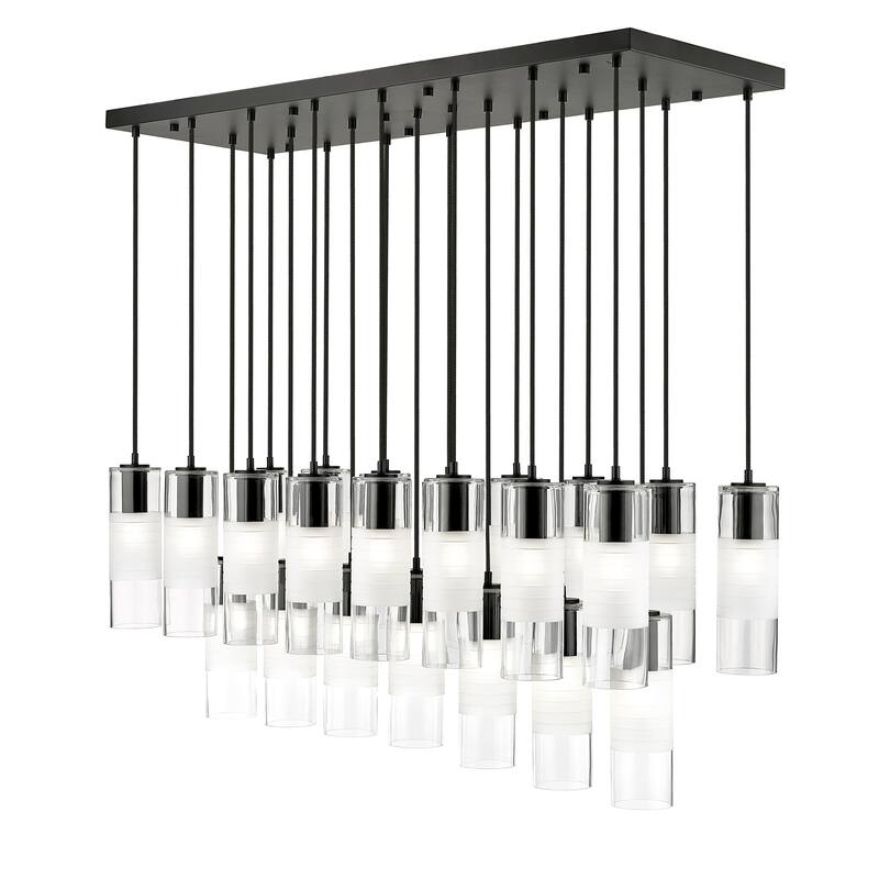 Alton 23 Light Linear Chandelier in Matte Black - Matte Black