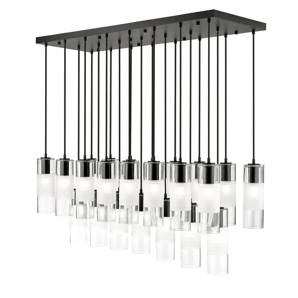 Alton 23 Light Linear Chandelier in Matte Black - Matte Black