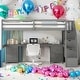preview thumbnail 19 of 34, Stylish Twin Size Loft Bed Frame with Built-in Desk and Double Storage Drawers, Solid Construction & Versatility galore, White Grey