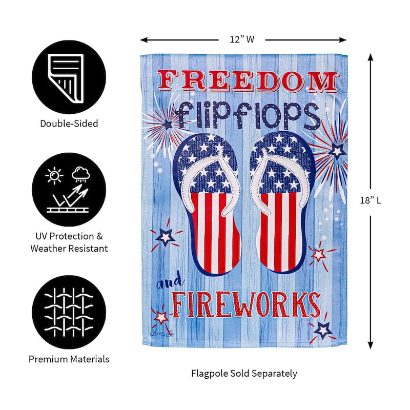 Freedom Flip Flops Suede Garden Flag
