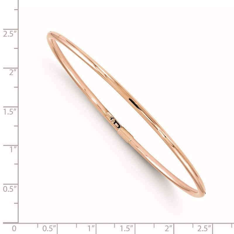 Curata 10k Rose Gold 8.25" 4mm Polished Slip-on Bangle Bracelet
