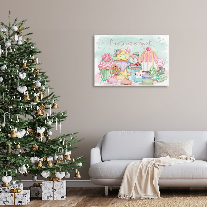 Stupell Christmas Is Sweet Festive Desserts Canvas Wall Art Design By Mollie B.