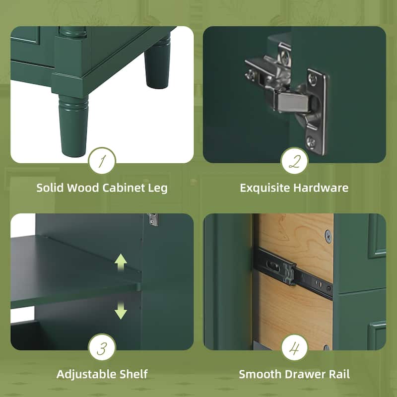 Bathroom Vanity Accents Cabinet with Soft-Close Drawers and Basin Sink